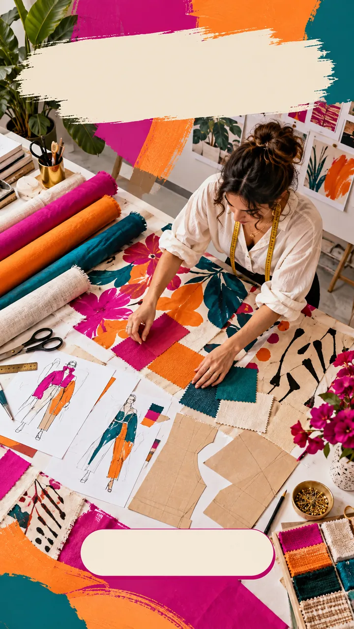 Textile Studio story design template for fashion brands